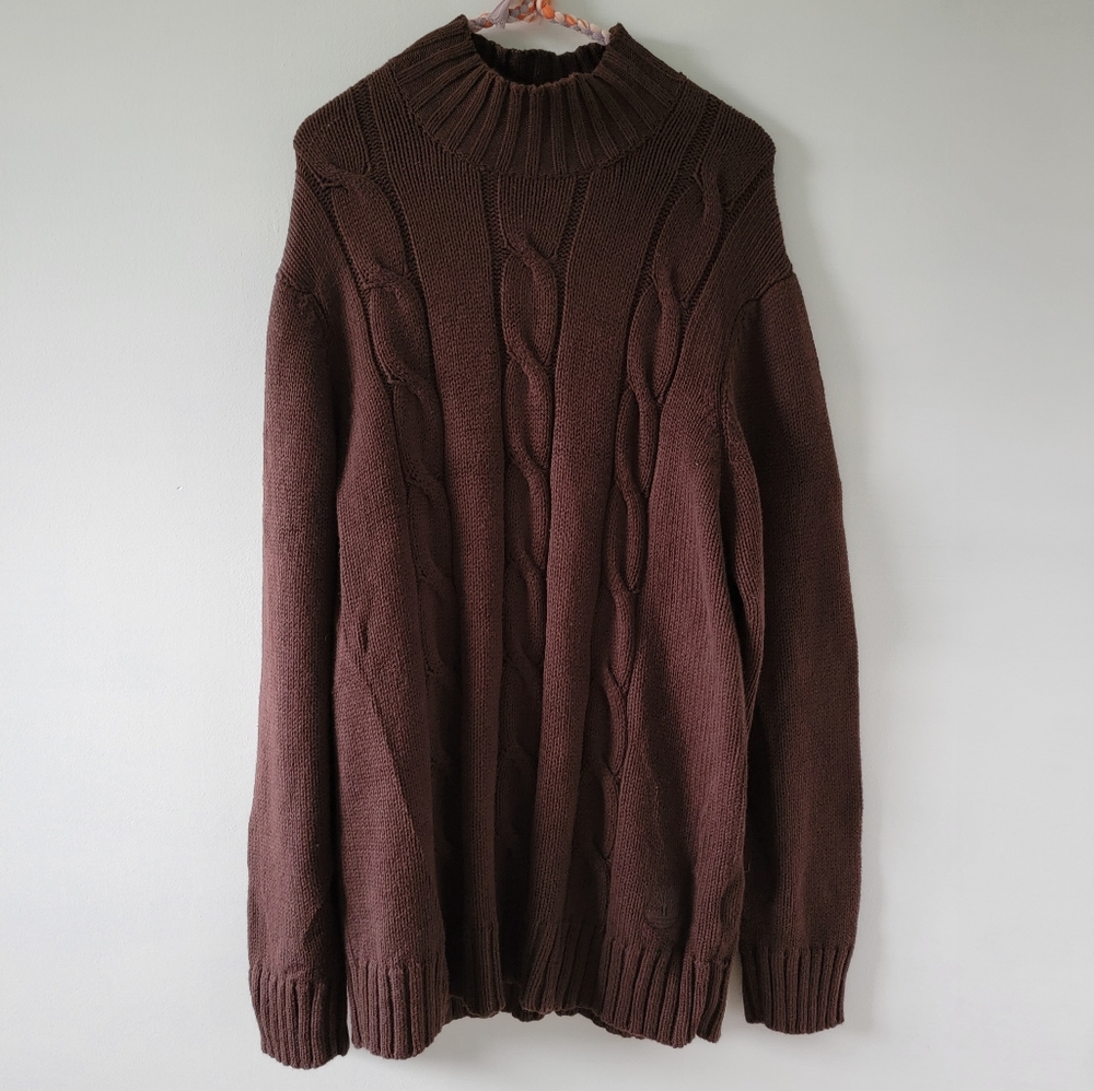 Timberland Cable Knit Brown Sweater L